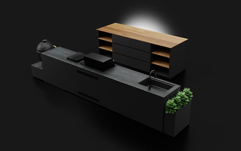 Modern-Backyard-Kitchen-And-Bar-With-Extruded-Aluminium-Island